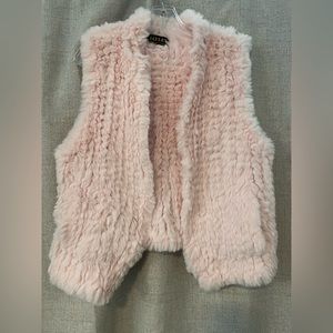 Jayley | Pink Hand Knitted Faux Fur Vest | S/M